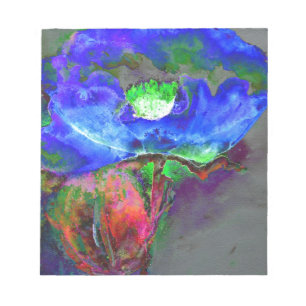 Blue poppy, blue abstract flower notizblock