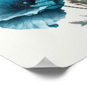 Blue Poppy Blume Art Print Poster (Ecke)