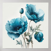 Blue Poppy Blume Art Print Poster (Vorne)