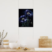 Blue Poppy Blume Art Print Poster (Küche)