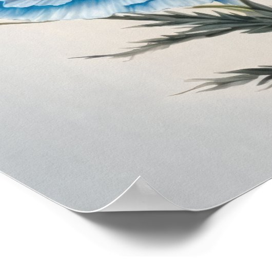 Blue Poppy Blume Art Print Poster (Ecke)