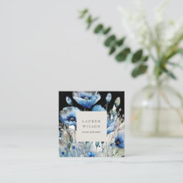 Blue Poppy Blume Elegante Visitenkarte