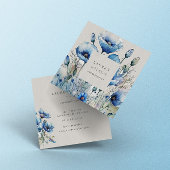 Blue Poppy Blume Elegante Visitenkarte