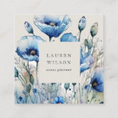 Blue Poppy Blume Elegante Visitenkarte (Vorderseite)