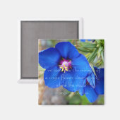 Blue Poppy Blume mit inspirierend Zitat aus Buddha Magnet (Vorderseite/Rückseite)