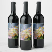 Blue Poppy Blume Personalisiert Weinetikett (Flaschen)