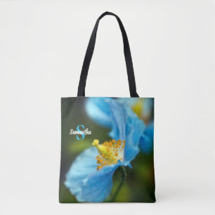 Blue Poppy Blume Tote Tasche
