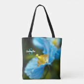 Blue Poppy Blume Tote Tasche (Rückseite)