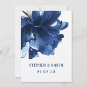 Blue Poppy Elegante Hochzeitseinladung Einladung (Vorderseite)