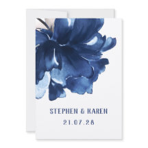 Blue Poppy Elegante Hochzeitseinladung