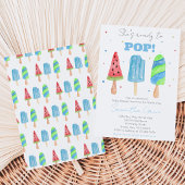 Blue Popsicle Baby Dusche Einladung