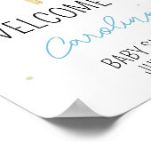 Blue Popsicle Baby Dusche Willkommen Poster (Ecke)