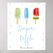 Blue Popsicle Baby Duwer Diaper Raffle Poster (Vorne)