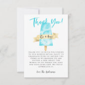 Blue Popsicle Boy Gender Reveal Party Dankeskarte (Vorderseite)