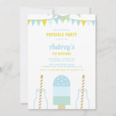 Blue Popsicle Party | Sommergeburt Einladung (Vorderseite)