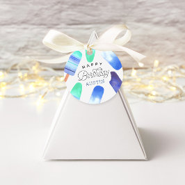 Blue Popsicle Personalisiert Kindergeburtstag Part Geschenkanhänger