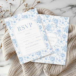 Blue Porcelain Blumengarten Hochzeitskarten RSVP Karte