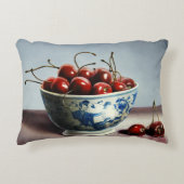 Blue Porcelain & Cherries Dekokissen (Vorderseite)