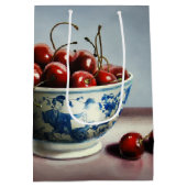 Blue Porcelain & Cherries Mittlere Geschenktüte (Rückseite)