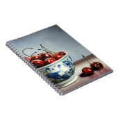 Blue Porcelain & Cherries Notizblock (Rechte Seite)
