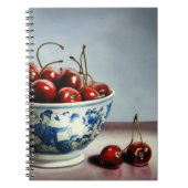 Blue Porcelain & Cherries Notizblock (Vorderseite)