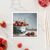 Blue Porcelain & Cherries Serviette (Beispiel)
