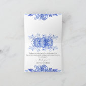 Blue Porcelain Floral Baby Dusche Danke Karte (Innenseite)