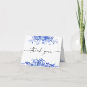 Blue Porcelain Floral Baby Dusche Danke Karte (Vorderseite)