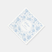 Blue Porcelain Floral Future Mrs Bridal Shower Serviette (Ecke)