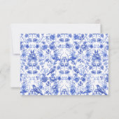 Blue Porcelain Floral Wedding RSVP Card Karte (Rückseite)