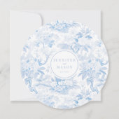 Blue Porcelain Wedding Round Menu Unmittelbarer Do Einladung (Rückseite)