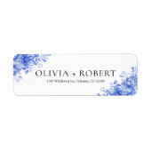 Blue Porcelain Wedding-Rücksendeadresse (Vorne)