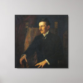 Blue Portrait of Nikola Tesla Leinwanddruck