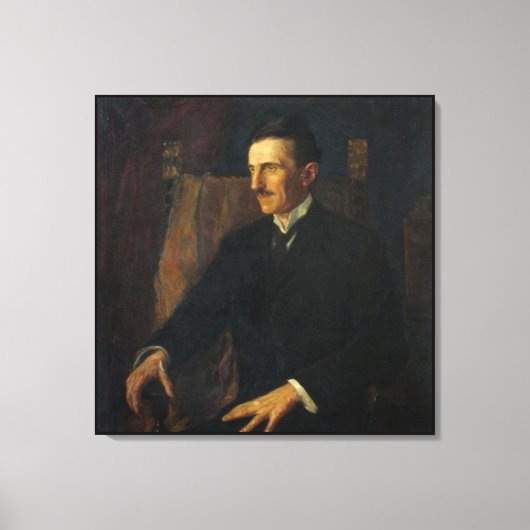 Blue Portrait of Nikola Tesla Leinwanddruck (Vorderseite)
