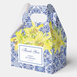 Blue portugiesisch Azulejo Yellow Lily Vielen Dank Geschenkschachtel