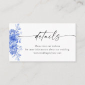 Blue Porzellan Floral Details Umschließkarte Begleitkarte (Vorderseite)