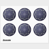 Blue Porzellan Sphere Mandala Sticker (Blatt)