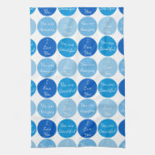 Blue Positive Affirmative Word-Muster Geschirrtuch (Vertikal)