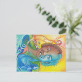 Blue Postcard Postkarte (Stehend Vorderseite)