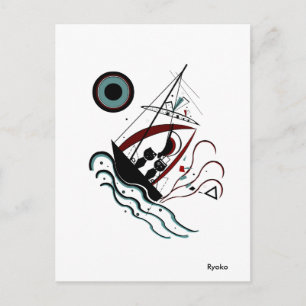 Blue Postcard Postkarte