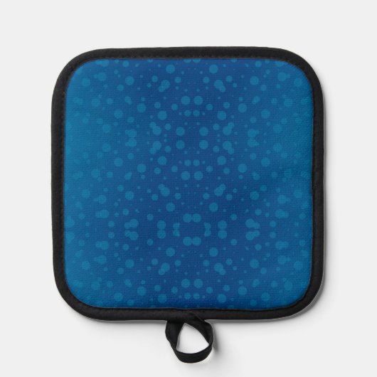Blue potholder with a subtle dotted pattern  topflappen (Vorderseite)
