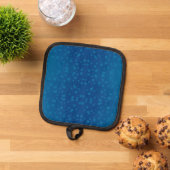 Blue potholder with a subtle dotted pattern  topflappen (Oben Unten)