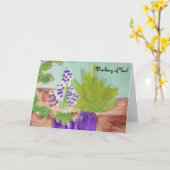 Blue Pots Karte (Gelbe Blume)