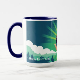 Blue Power Earth Day Vibes Tasse