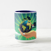 Blue Power Earth Day Vibes Tasse (Zentrum)