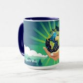 Blue Power Earth Day Vibes Tasse (Vorderseite Links)