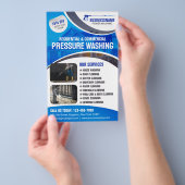 Blue Power Waschpresse Waschhaus Reinigung Flyer (Handgriff)