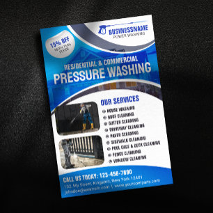 Blue Power Waschpresse Waschhaus Reinigung Flyer
