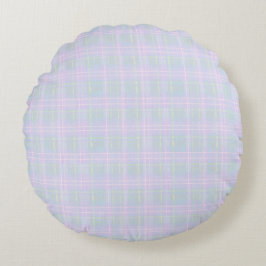  Blue Praire Plaid Rundes Kissen