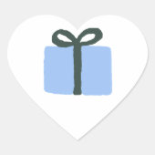 Blue Present Illustration Holiday Sticker (Vorderseite)